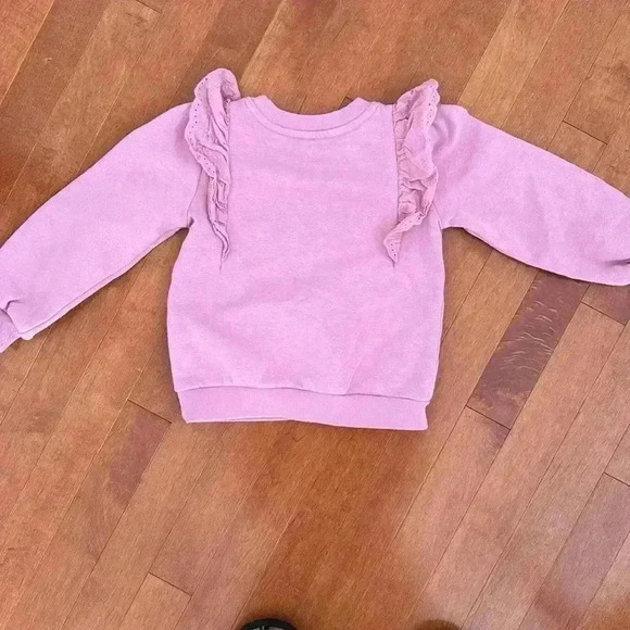GAP Pink Sweatshirt with Eyelet Ruffle Detail - Picture 3 of 3